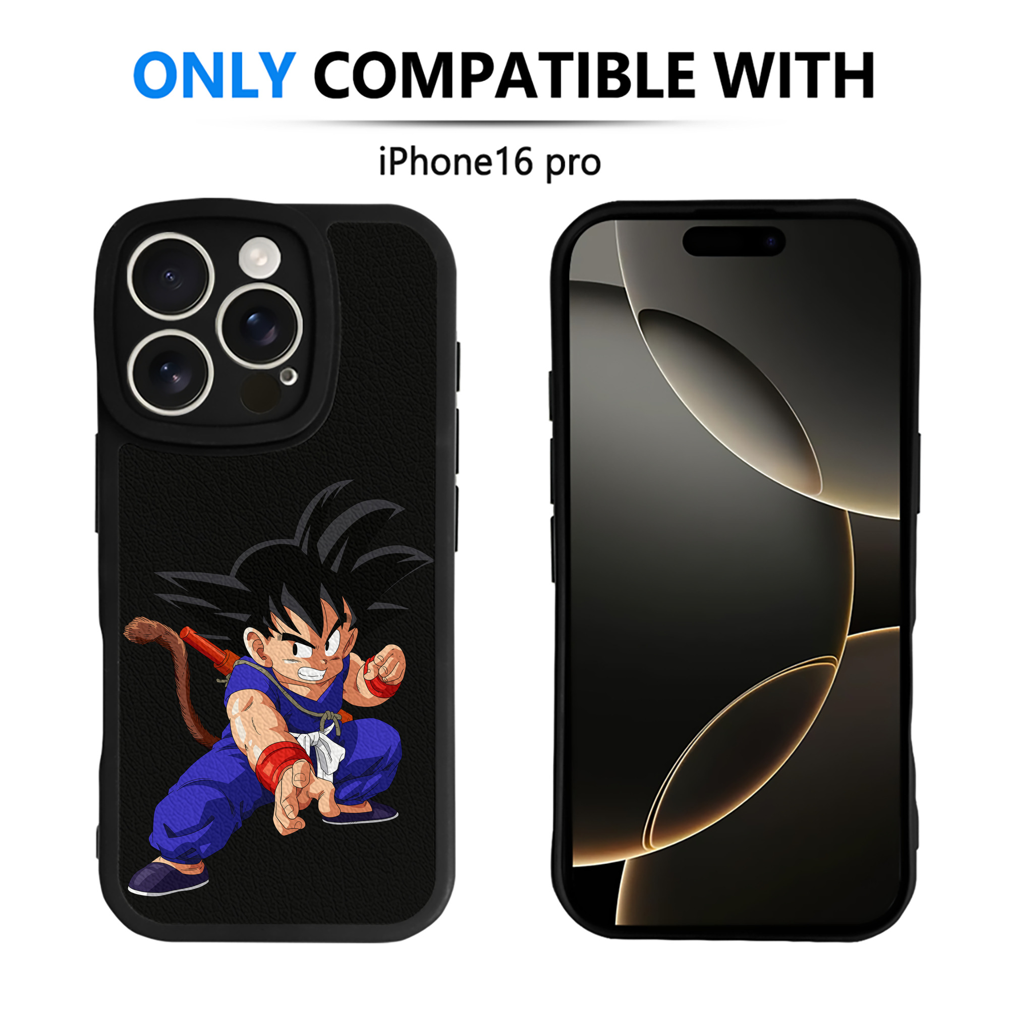 （画像用） ドラゴンボール 孫悟空（そん ごくう）Son Goku カカロット DRAGON BALL Kakarotto 【iPhone 16シリーズ対応】シリコンスマホケース（レザー調） 材質：シリコン